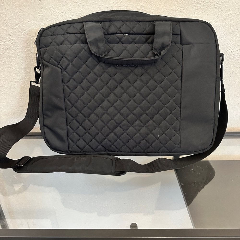 Elegant Black Quilted Laptop Bag